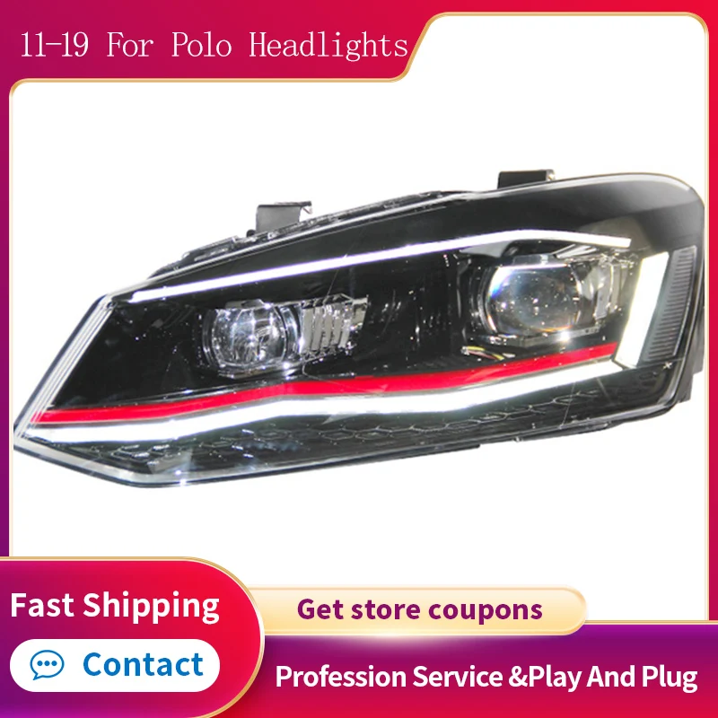 

Headlight for VW POLO 2011-2019 Car LED DRL Hella 5 Xenon Lens Hid H7 VW POLO Car Vento Accessories