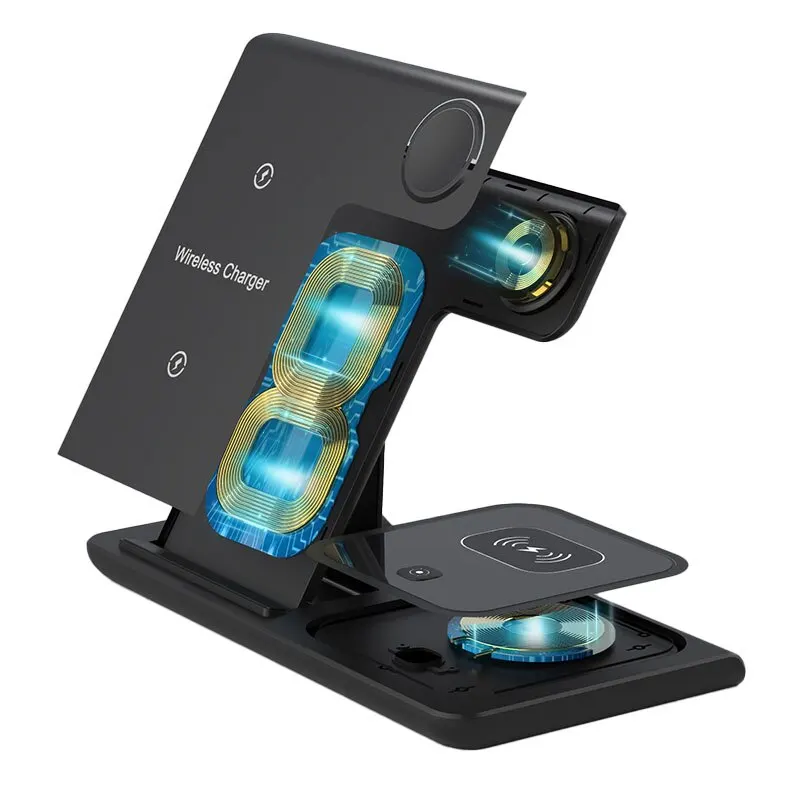 3 In 1 Wireless Charger Foldable Charging Station Mobile Phone Holder for iPhone 14 13 12 11 XS Max XR X 8 Apple Wat