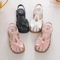 Baby Sandals for Girl Peep-toe Breathable Bow-knot Princess Children Fashion Soft 2024 Summer New Girls Sandals Cute Versatile 1