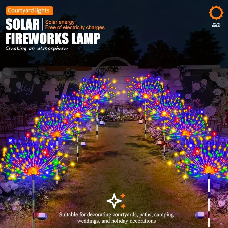Solar Lights Solar Fireworks Lights Solar LED Lights Garden Lighting Outdoor Solar Fireworks Light 200 LEDs Solar Garden Lights