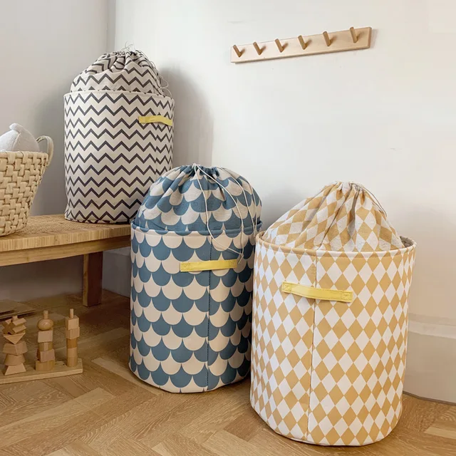 40X45 Cm -Es Ruhák Tároló Táskák Akadályozva A Húzószálú Kosár Vászon Ruhadarab Gyerekek Játékok Tartály