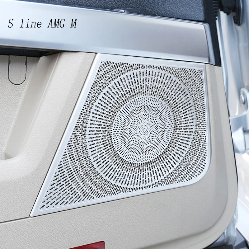 

Car Door Audio Speaker Cover Stickers Trim For Mercedes Benz GLK X204 300 260 200 2008-2015 Loudspeakers Interior Accessories