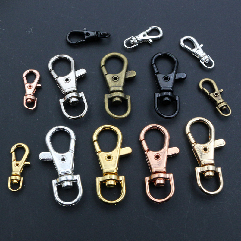 10pcs 9-38mm Alloy Swivel Lobster Clasp Hooks for Necklace Bracelet Chains Keychain DIY Jewelry Making Accessories Findings