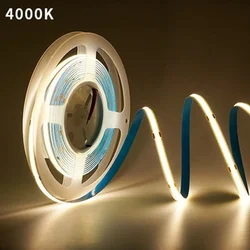 COB LED Strip Light - High Brightness Flex Tape Lamp with IC Chip, 240 LEDs, RA90, Warm Natural White - 10m (4000K - Natural White)