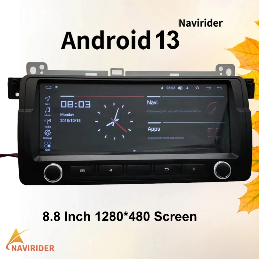 

Автомобильный мультимедийный видеоплеер на Android 13, стерео для BMW E46 320i 325i 323i 330i, 8,8 дюйма, GPS-навигация с поддержкой DSP Carplay