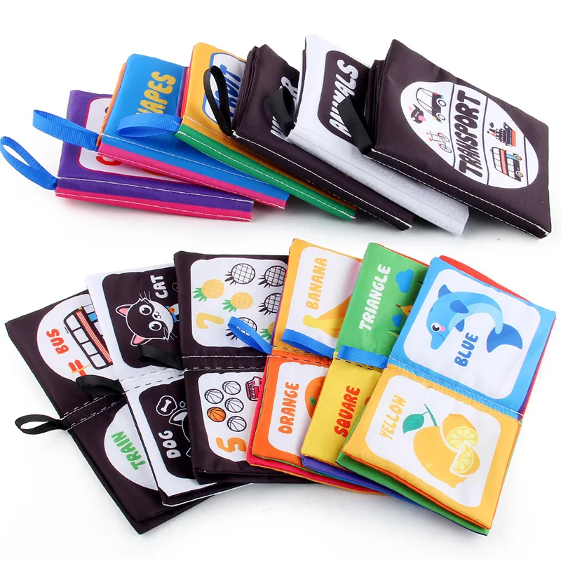 4 Pages Baby Books Enlightenment Early Learning Black and White Cloth Book for Toddlers Montessori Educational Toys 0-3 Years 2