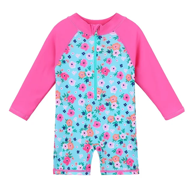 BAOHULU UPF50+ Print Baby Girl Swimsuit Long Sleeve Kids Swimwear One Piece Toddler Infant Bathing Suit for Girls Boys Children S292 LittleFlower