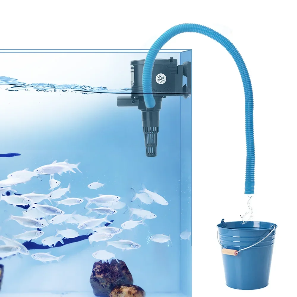 Aquarium 3 in 1 pump multifunctional submersible pump Water circulation filtration oxygen pump Water change For small Fish Tank 2