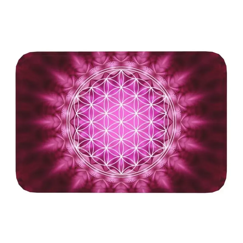 

Flower Of Life Harmony And Balance Front Door Mat Indoor Sacred Geometry Mandala Doormat Living Room Entrance Rug Carpet