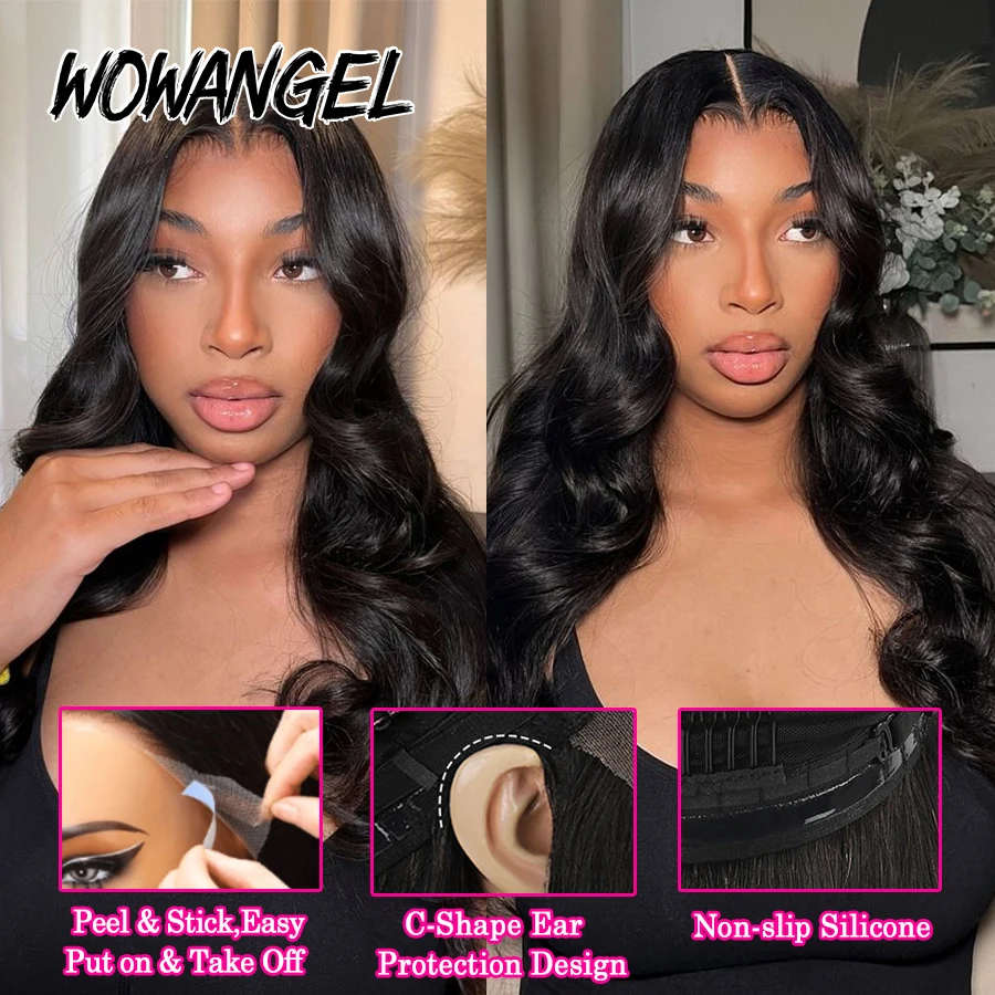 WOWANGEL 13x6 HD Lace Front Wigs 34inch Body Wave Glueless Human Hair Wig 250% Pre Plucked Skins Melted Brazilian Hair For Wowen 2