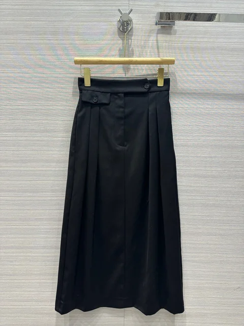 2023 Summer New Vintage Elegant Temperament Low key Luxury Mid High Waist Straight Barrel Skirt Women s 3D Stereoscopic Version