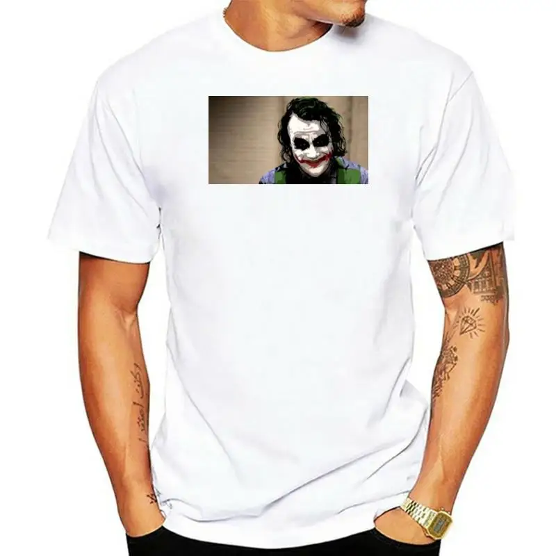 Мужская футболка с принтом Heath Ledger -The Joker коротким рукавом в стиле Харадзюку Лидер