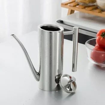 Premium stainless steel oil dispenser bottle with leak-proof spout - 500ml 700ml kitchen oil pot