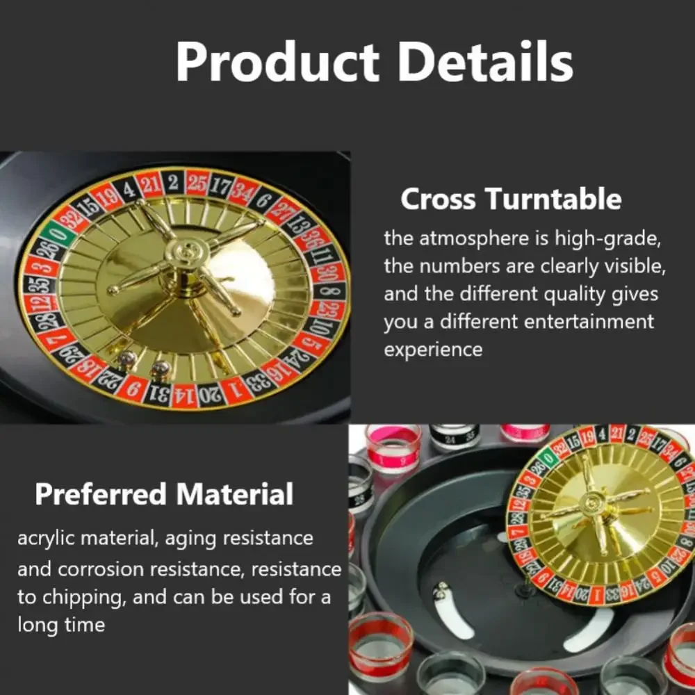 Bar Funny Tools Russia Turntable Shot Glass Russian Drinking Roulette Game Set 16 Shots