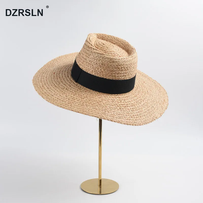 

Riffia Straw Hat Spring Summer 2023 New Simple Large Eaves Holiday Sunshade Adjustable Sun Hat