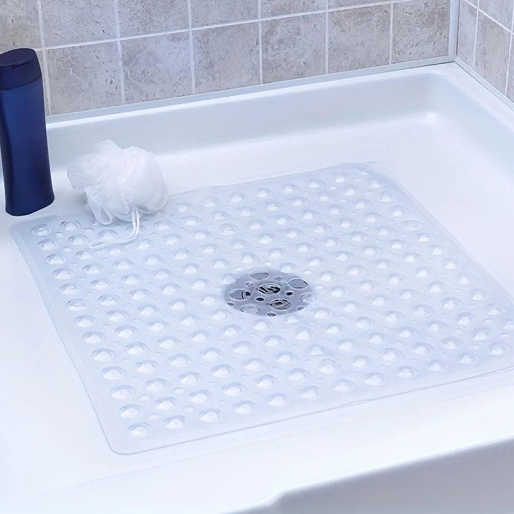 1PC Square PVC Bubble Leak Hole Suction Cup Shower Bath Mat Non-Slip