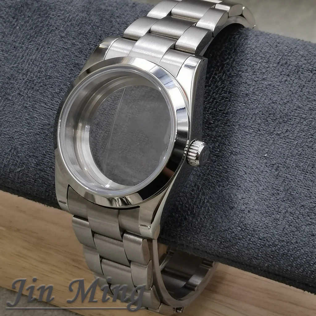 Premium Men's Watch Case with Sapphire Glass and Strap Parts, 36mm/40mm S Crown