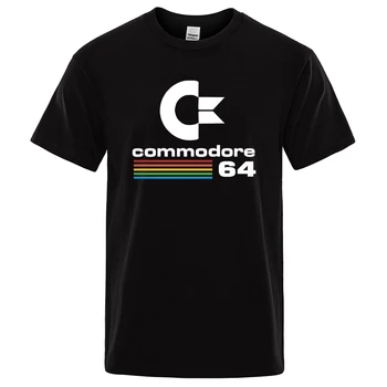 T-shirt da uomo Estate 2026 con stampa Commodore 64, C64 SID Amiga, design retrò e accattivante, maglietta a maniche corte in cotone, stile streetwear