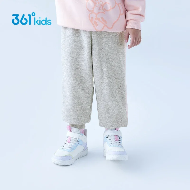 

361 Degrees Sports Pants for Kids Warm Pants for Girls Winter Thickened Casual Children Fleece Sweatpants 3-6 Year Versatile
