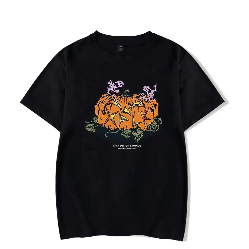 

XPLR Pumpkin Tee Sam and Colby Halloween Merch T-shirt Crewneck Short Sleeve Streetwear Women Men Funny Clothes