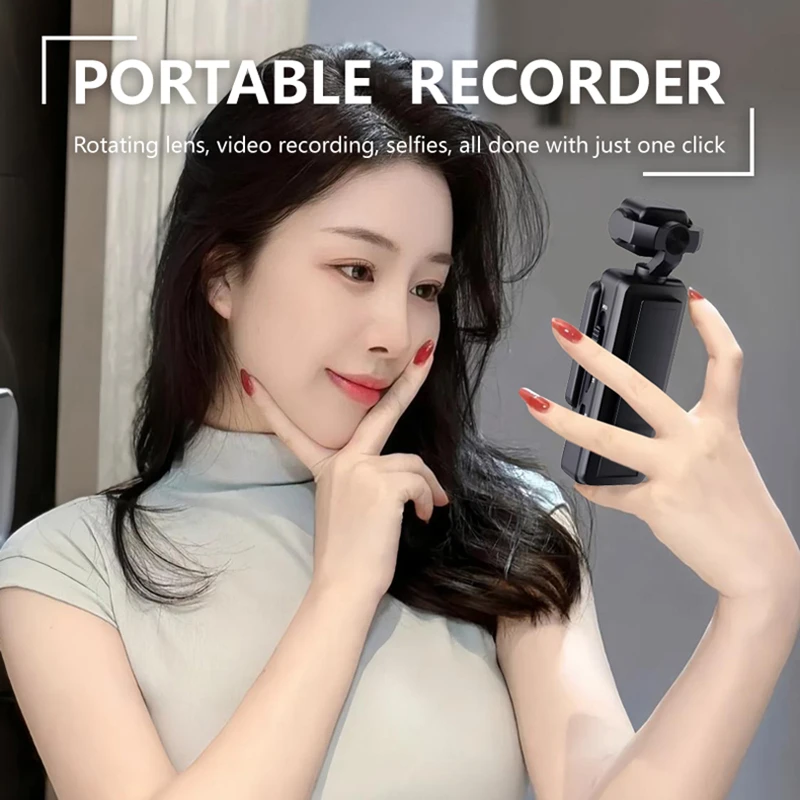 휴대용 포켓 액션 카메라 울트라 HD 회전 렌즈 이미지 안정화 기능 내장 LED 라이트 WIFI 기능