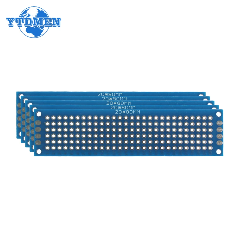 PCB Board 5-40pcs Prototype Board PCB Breadboard Blue 2x8/3x7/4x6/5x7/7x9cm Double Side Circuit Boards for DIY Soldering Project