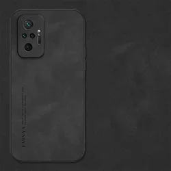Luxury Sheepskin Leather Soft Case - Premium Matte Finish Cover - Redmi A5 (171 mm) (Black)