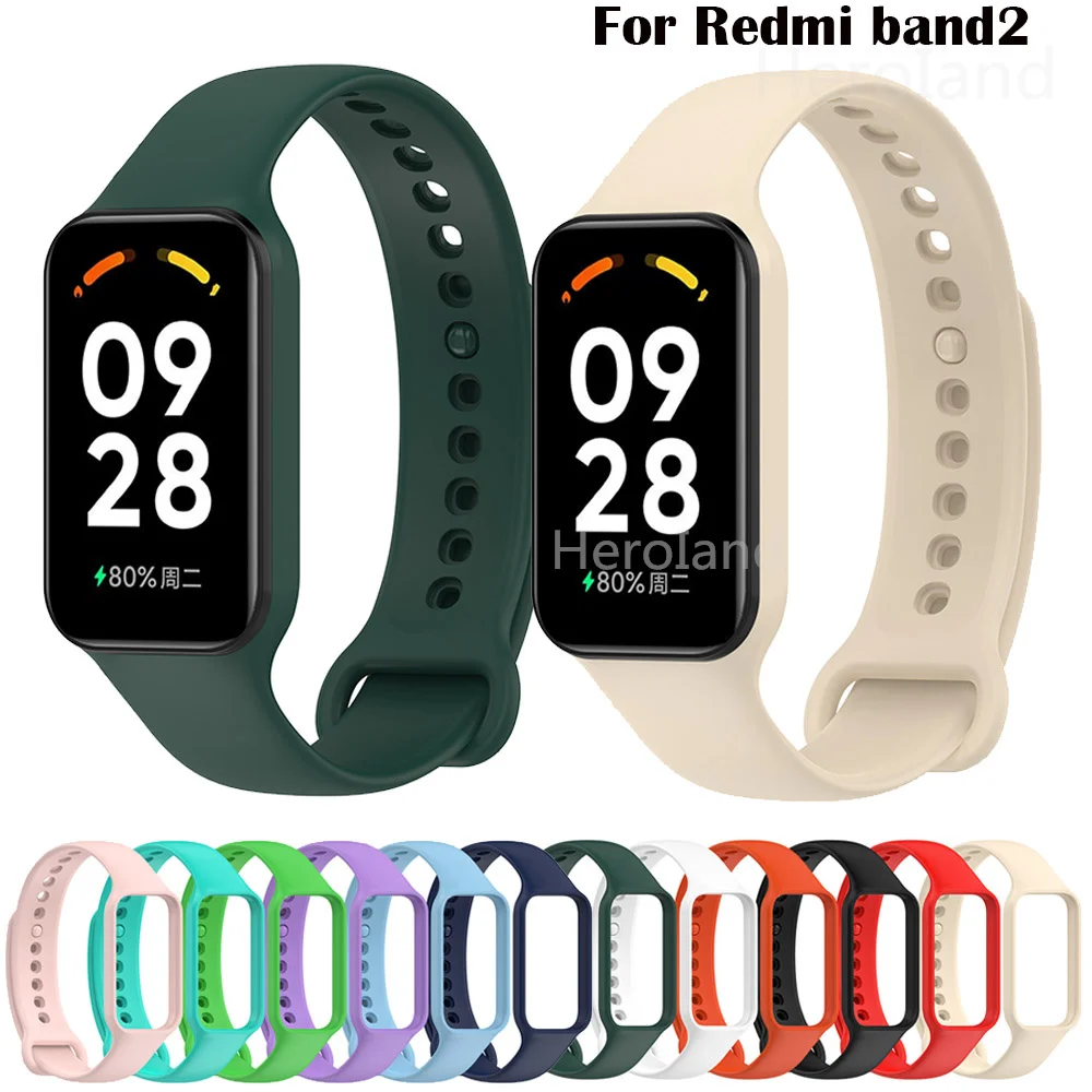 Fashion Silicone WatchBand For Xiaomi Band 8 Active SmartWatch Strap Wristbands Bracelet For Redmi band 2 Strap band2 WristBand