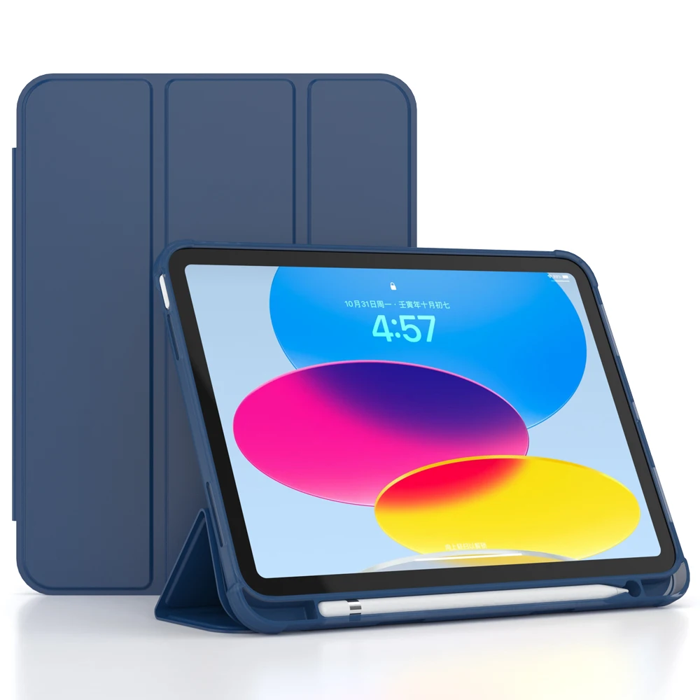 

For iPad 10 10th Generation Case with Pencil Holder Silicone Back Cover For iPad 10 10th Gen 2022 A2696