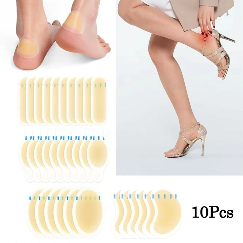 하이드로콜로이드 젤 물집 붕대 패드 10개 방수 접착식 물집 붕대 패드 발뒤꿈치..
