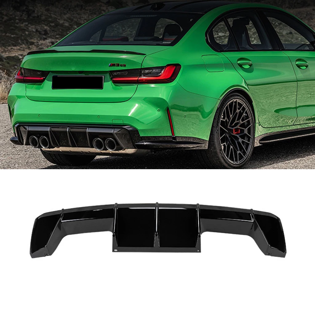 

Gloss Black Carbon Fiber Look M Performance Rear Diffuser For BMW G80 M3 G82 M4 2021 2022 2023 Car Rear Bumper Diffuser Lip