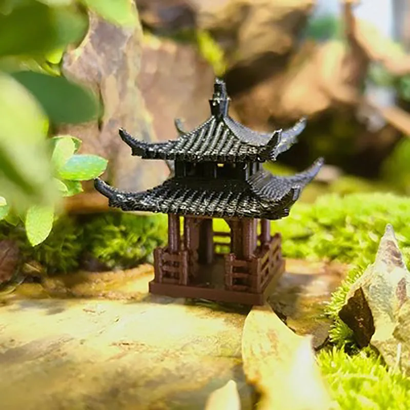 Bonsai Micro Landscape, Fish Tanks, Small Decorative Items, Chinese Ancient Architecture Models, Courtyards, pavilions