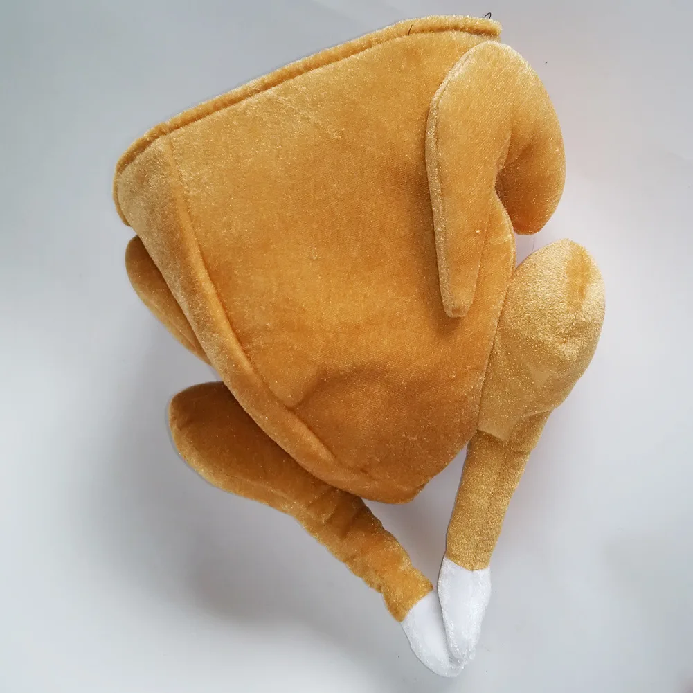 Chapeau Dinde Thanksgiving Comique – Chapeau Peluche Dinde Avec Tête, Jambes Et Crête, Idéal Fêtes Noël Adultes