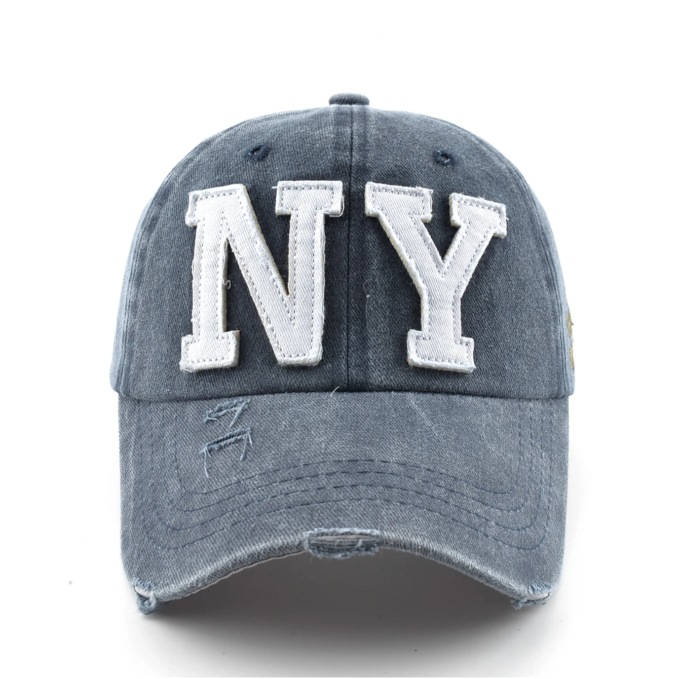 Unisex NewYork bestickte Baseballkappe für Herren, Vintage-Stil, Papa-Hüte für Damen, verstellbar, für den Außenbereich, vier Jahreszeiten, Sonnenschutz, Strandkappe – Detail 3