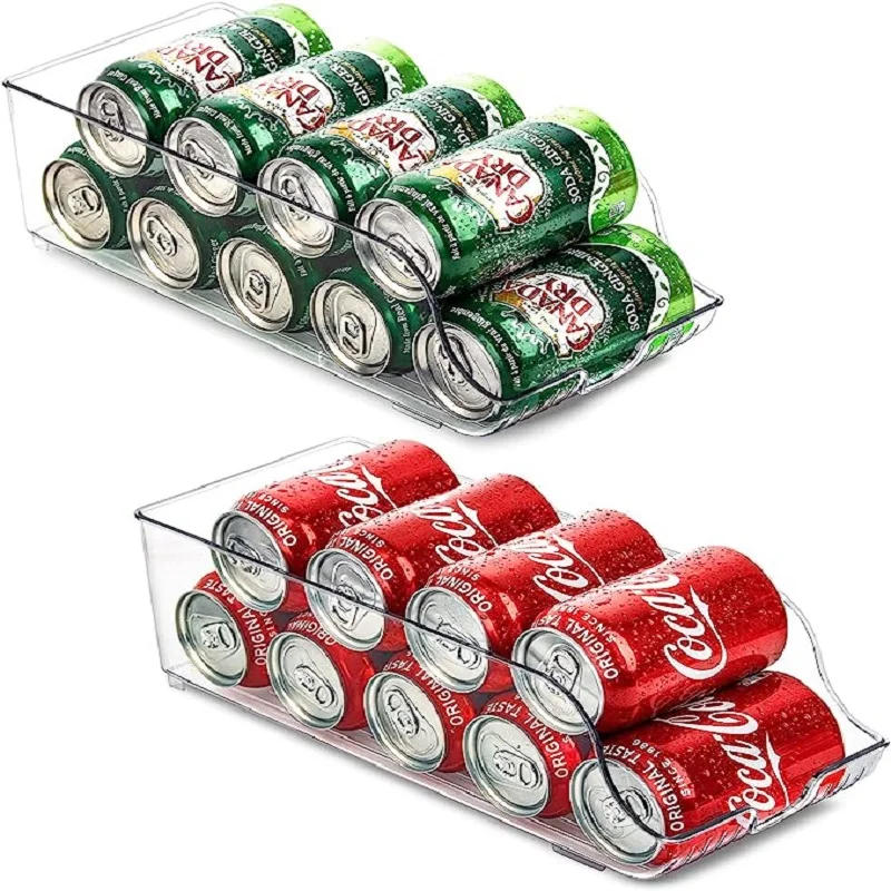 Refrigerator Organizer Bins Soda Cans Dispenser Beverage Bottle Holder for  Fridge Organizer Kitchen Drink Can Holder Storage Box - AliExpress