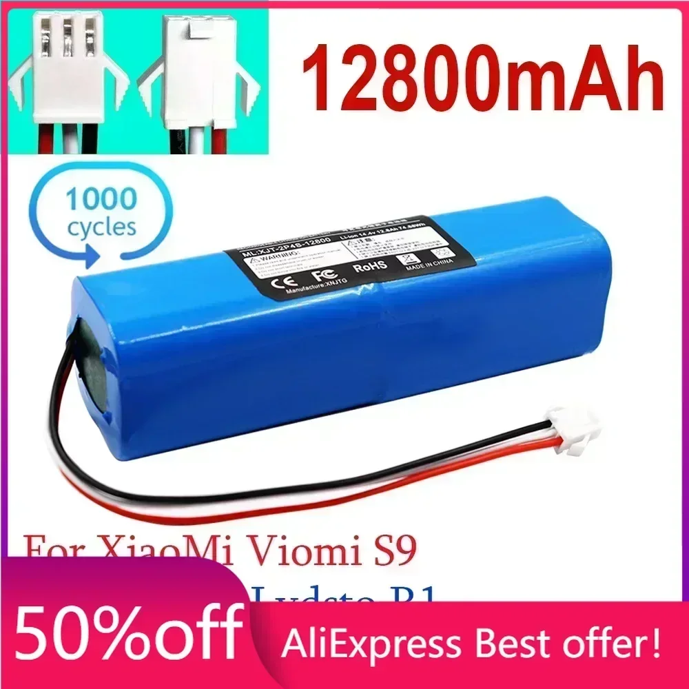 

Replacement For XiaoMi Lydsto R1 Roidmi Eve Plus Viomi S9 Robot Vacuum Cleaner Battery Pack Capacity 12800mAh Accessories Parts