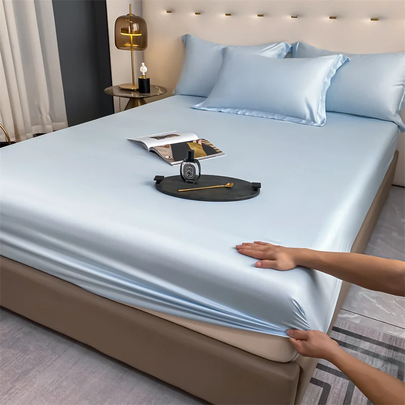 3pcs סט 100% מזרן במבוק מגן מזרן כיסוי גיליון מצויד עם רצועת גומי 1000 חוט מספר המלכה גודל המלך