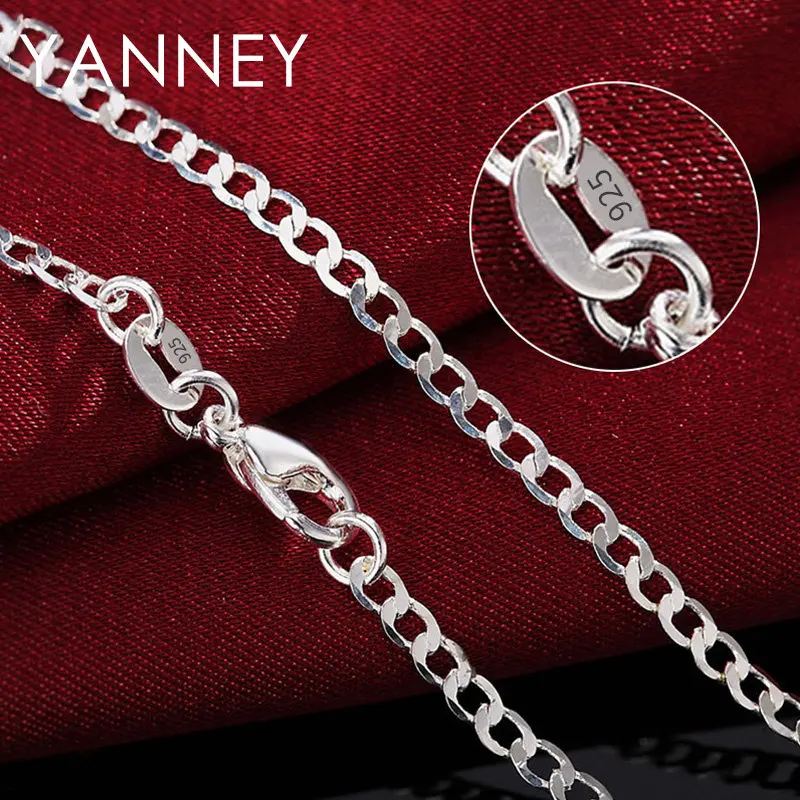 

New 925 Sterling Silver Necklace For Woman 2MM 16-30 Inches Link Chain Necklace Fashion Charm Wedding Gift Jewelry Wholesale