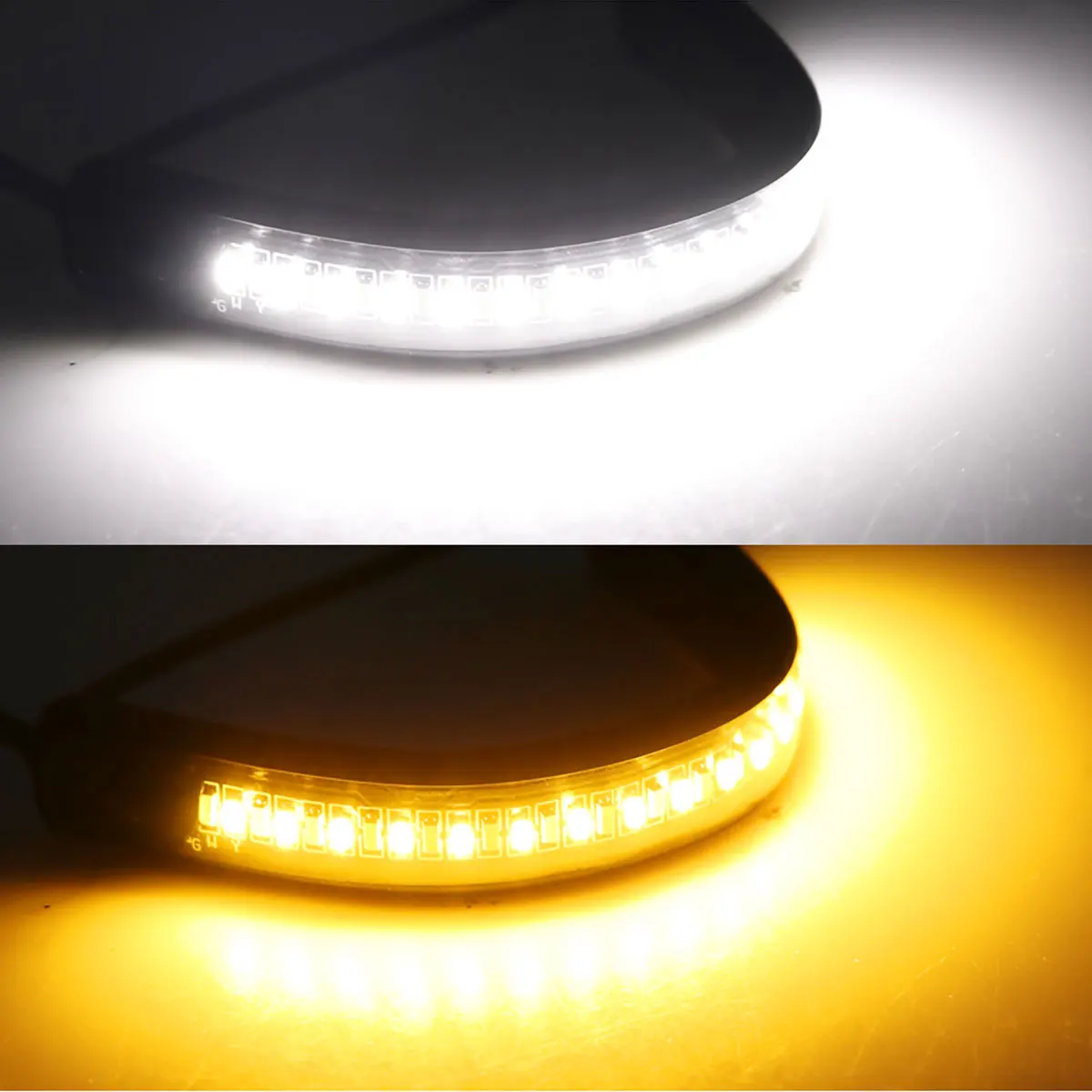 motorcycle led lights 2 Pcs 12V LED motorcycle turn signal light & DRL ring fork strip lamp flashing blinker amber white moto flasher auto accessories