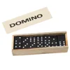 28 Pcs Black Dominoes Wooden Box With Black Dominoes Wooden Board Game Teaching Aids Party Game Children's Day Gift 1