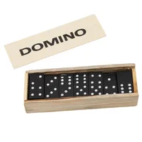 28 Pcs Black Dominoes Wooden Box With Black Dominoes Wooden Board Game Teaching Aids Party Game Children's Day Gift 1