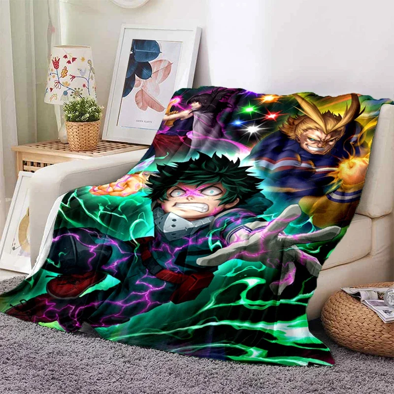 My Hero Anime Soft Plush Sofa Bed Throwing Cartoon Picnic Thin Blankets Modern Flannel Blanket Cover Gedruckt Bettdecke Geschenk