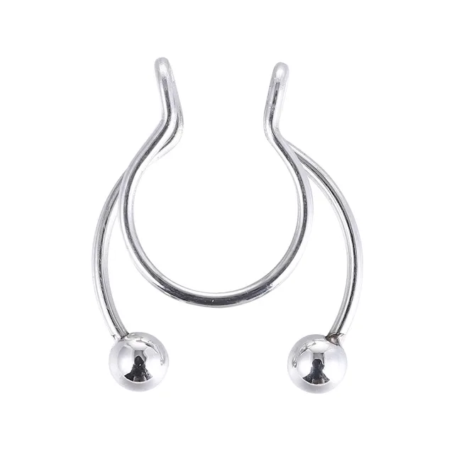 Fake Nose Ring Hoop Nose Septum Rings Stainless Steel Magnet Nose Punk Fake Piercing Body Jewelry Hip Hop Rock Ear clip Jewelry SK021
