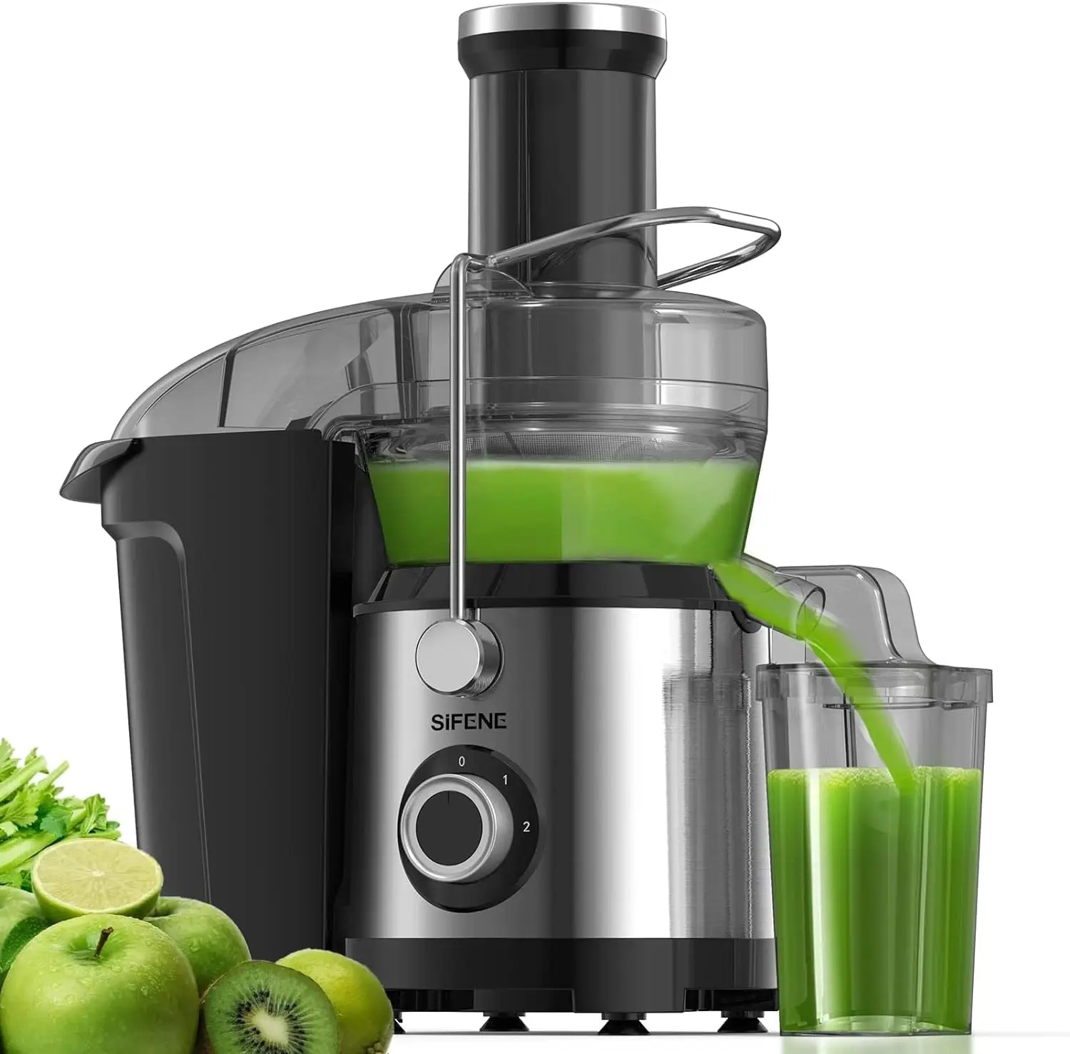 

Machine, 1300W(Peak) Moto Larger 3.2" Mouth Centrifugal Juicer Extractor Maker, Juice Squeezer for Whole Fruits and Vegetab Eye