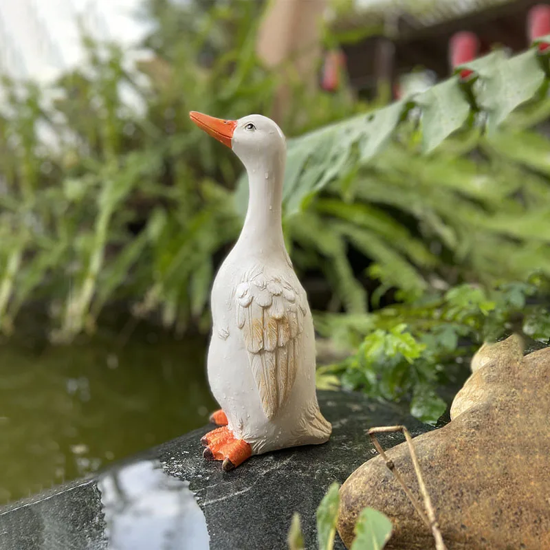 

Duck Resin Ornaments for Outdoor Garden and Courtyard, Rockery Landscaping, Animal Sculpture, Simulation Ornaments, Pool Crafts