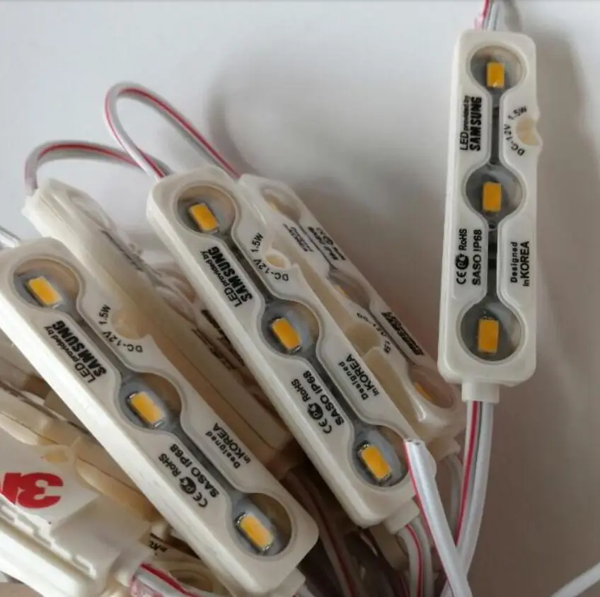 

SMD 5630 3 LED Module Lighting DC12V IP68 Waterproof Super Bright White Led Modules Advertisement Signs Backlighting