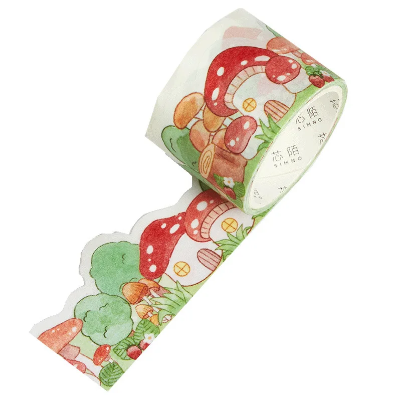 Vintage Mushroom Flower Washi Tape Decorative Scrapbooking Sticker Label Cute House Masking Tape Stationery School Supplies. 