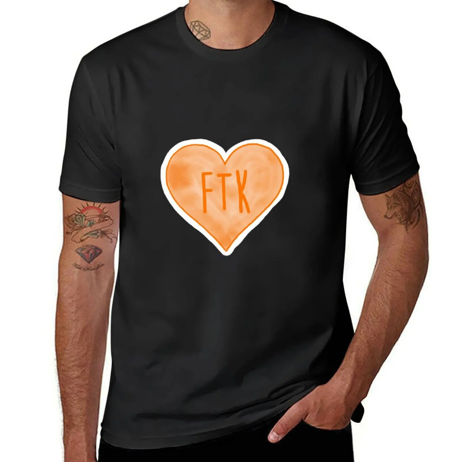 FTK Heart T-Shirt shirts graphic tees sweat plus sizes men clothing