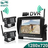 GreenYi 1280x720 haute définition AHD sans fil camion DVR moniteur 7 "Vision nocturne enregistreur de recul caméra Wifi pour Bus voiture 1