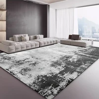 Light Luxury Abstract Carpets Living Room Decoration Grey Rugs Modern Home Sofa Foot Mat Bedroom Bedside Lounge Rug Washable 1